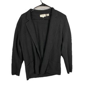 Christian Dior Women's Vtg Sweater Cardigan Black Angora Wool L Preppy Old Money